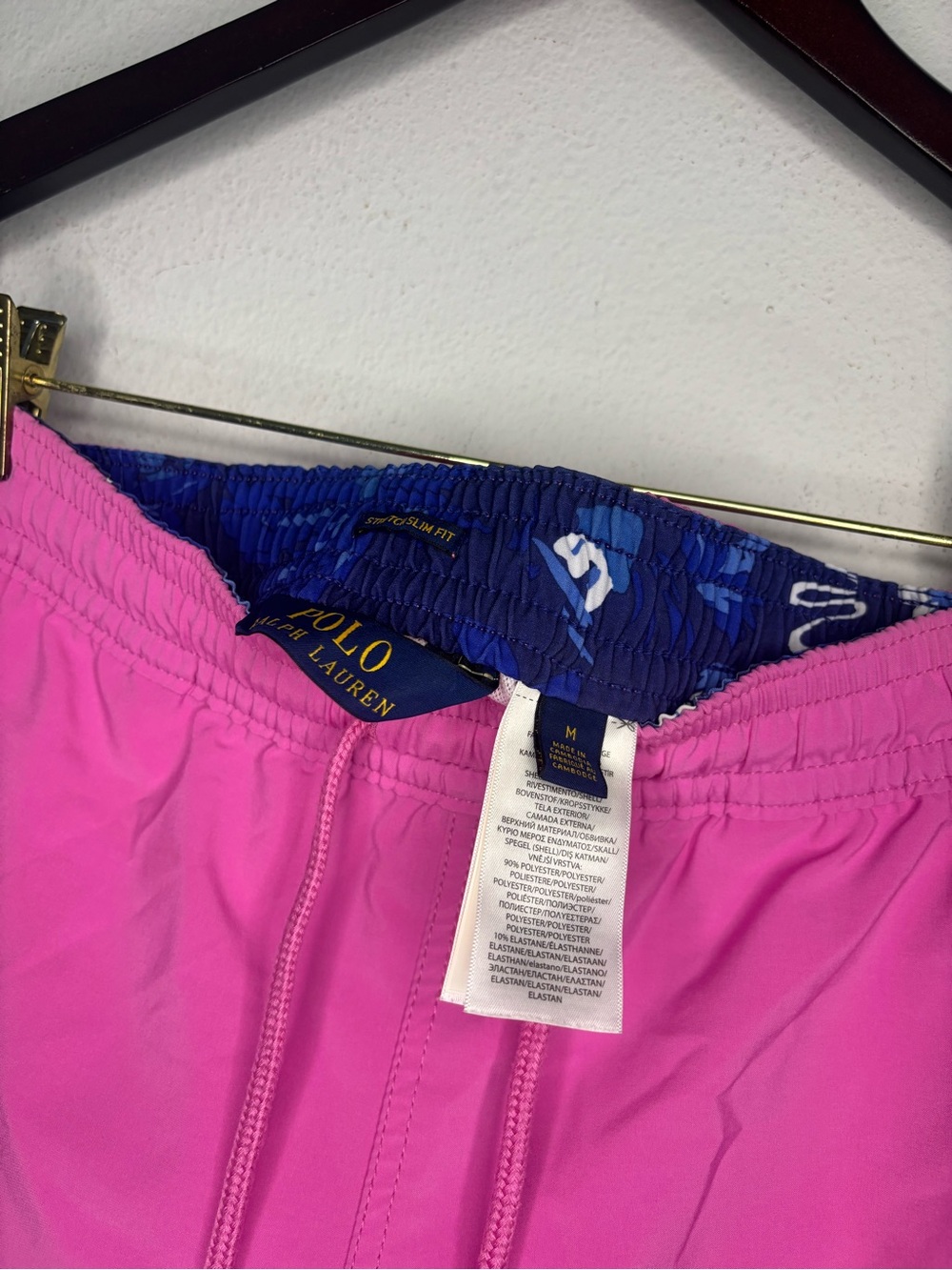 POLO RALPH LAUREN BRIGHT PINK SLIM FIT MENS SWIM TRUNKS SZ MEDIUM - Picture 3 of 7